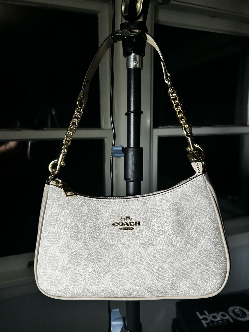 Coach Mini Shoulder Bag in Chalk and Gold